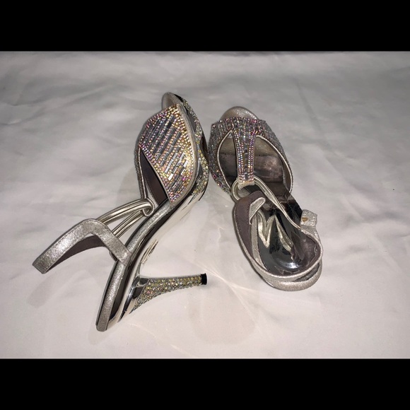 Silver Rhinestone Heels - Picture 2 of 7